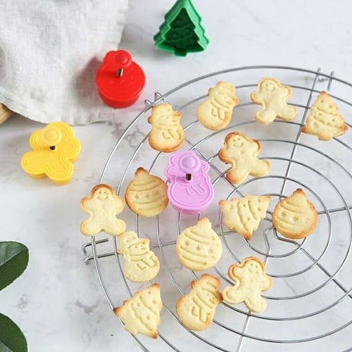 Christmas Cookie  Biscuit Plunger Cutter Mould  Fondant  Cake Mold Baking 