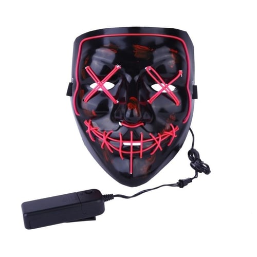Light Up Masks "Stitches" LED Costume Mask Halloween Rave Cosplay 