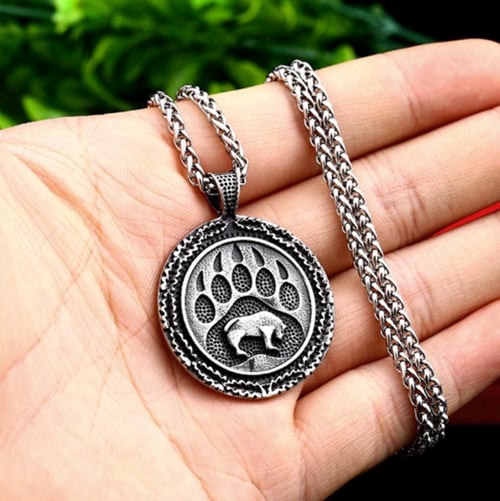 Viking Stainless Steel Norse Wolf Head Original Animal Amulet Pendant Necklace Viking Stainless Steel Norse Wolf Head Original Animal Amulet Pendant Necklace