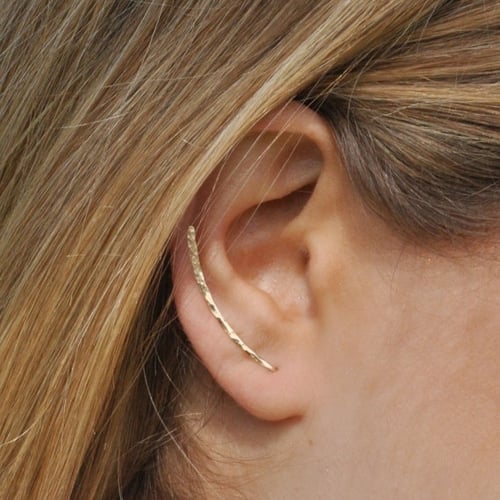 Cuff Earrings Climber Crawler Bar Pins Sweep Long Clip On Ear Jewellery Gift 