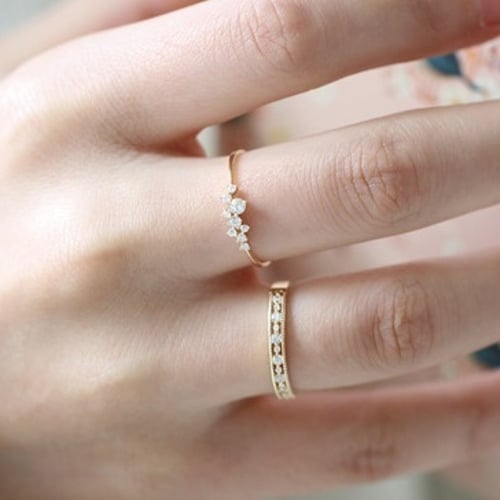 White Sapphire Silver Ring Women Wedding Engagement Adjustable Jewelry Sz 6-10
