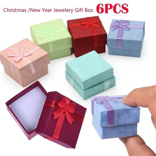 Bowknot Circular Present Gift Boxes for Necklace Bracelet Jewelry Ring Earring F 