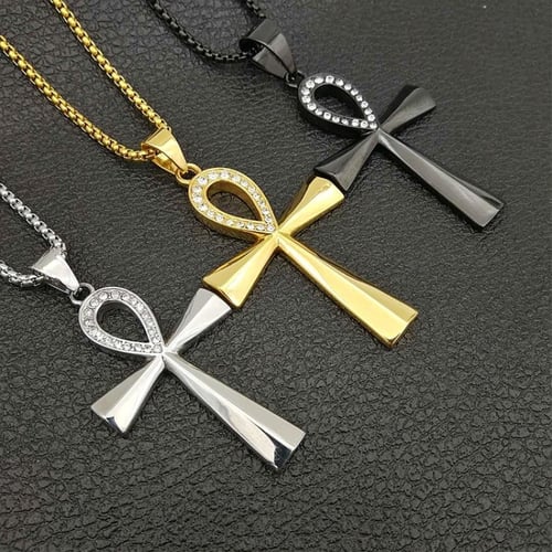 Ankh Necklace Women Men Jewelry 50 68 Cm Chain Stainless Steel 18k Gold Plated Key Of Nile African Jewelry Ankh Cross Pendant Buy Ankh Necklace Women Men Jewelry 50 68 Cm Chain Stainless