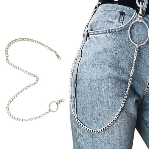 Hip Hop Metal Keychain Key Wallet Belt Ring Clip Biker Jean Trucker Waist Chain 
