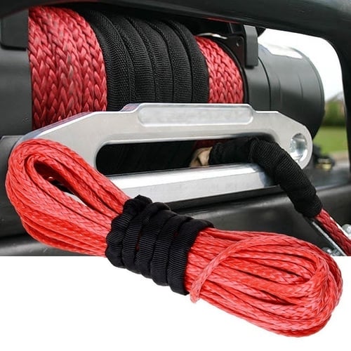5mmx15m Synthetic Winch Line Cable Rope 7700 LBs & Sheath Car SUV ATV Vehicle 