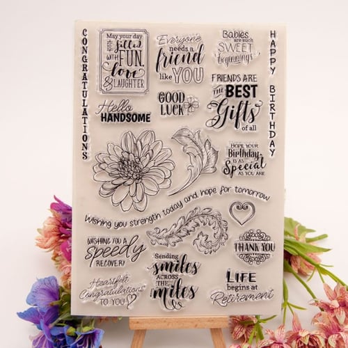 Flowers Silicone Clear Seal Stamp DIY Scrapbooking Embossing Photo Card Craft 