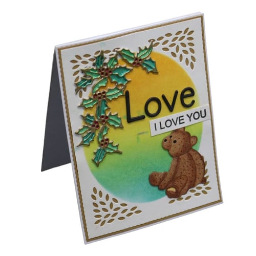 gurmk Bear Metal Cutting Dies Stencil Scrapbooking DIY Album Stamp Paper Card Emboss