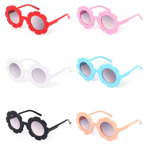 Hot Sale Kids Sunglasses Cute Flower Frame Round Fashion UV400 Summer Protector 
