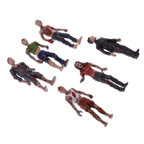 Set of 6pcs Walking Zombie Action Figures Movie Characters Model Kids Toys 