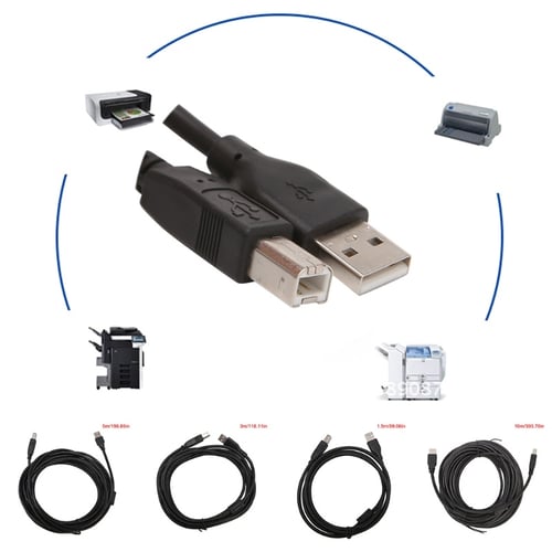 Connectors USB 2.0 Type A Male to B Male Data Charge Scanner Printer Cable 1.5M 3M 5M 10M Cable Length: 10m 