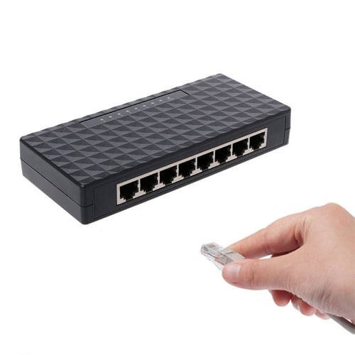 8-Port 10/100/1000Mbps Gigabit LAN Ethernet Network Switch HUB Desktop Adapter 