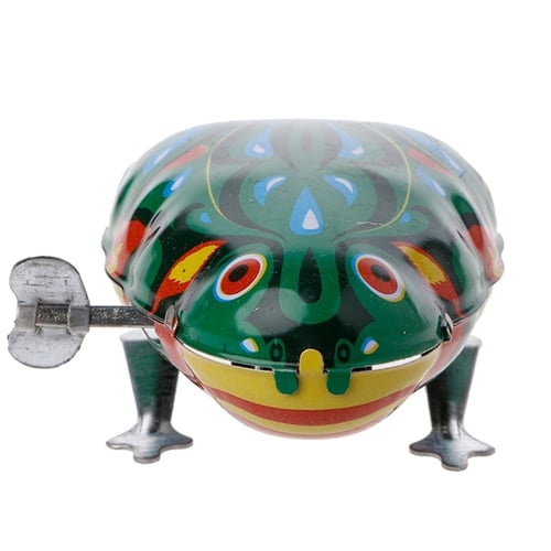 Vintage Style Cartoon Jumping Frog Clockwork Wind Up Toy Kids Party Favors 