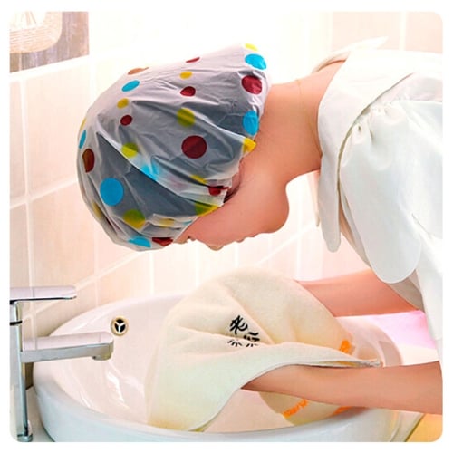 Salon Plastic Random Home Women Hats Spa Waterproof Shower Cap Cartoon Bathing 