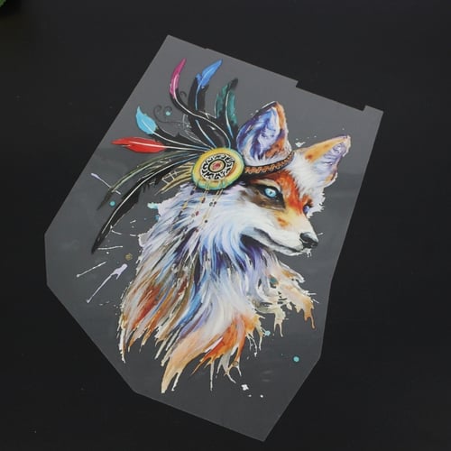 Fox head Iron On Patches Washable Heat Transfer Stickers Applique for Clothes  I