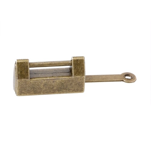 Key NEW Antique Old Vintage Style Brass Metal Wedding Jewelry Box Padlock Lock 