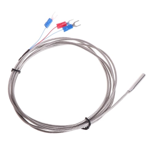 JENOR Stainless Steel RTD PT100 Temperature Sensor Thermocouple with 2m 3 Cable Wires for Temperature Controller 