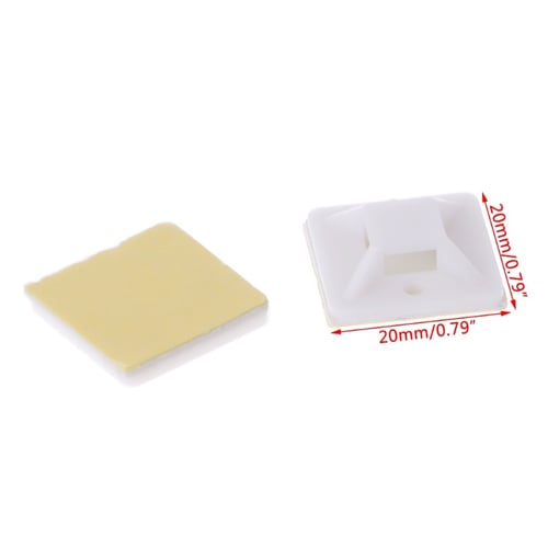 100 PC/SET Plastic Adhesive Rectangle Wire Tie Cable Clip Clamp Mount White 