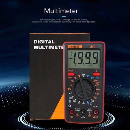Digital Multimeter AC/DC Voltage Current Resistance Transistor Continuity Test 