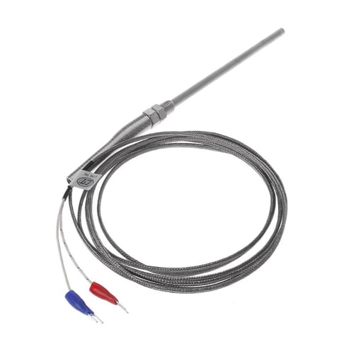 M8 Thread Type K Thermocouple 50mm Probe Temperature Sensor Cable Wire 0-400℃ 
