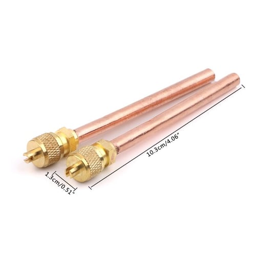Air Conditioner Refrigeration Access Valves 6mm OD Copper Tube Filling Parts 10X 