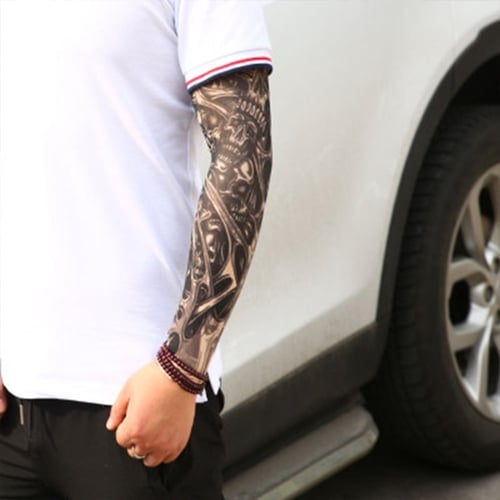 Body Art Tattoo Arm Sleeve Cover Travel  Anti-UV Driving Sport Elbow Protectors 