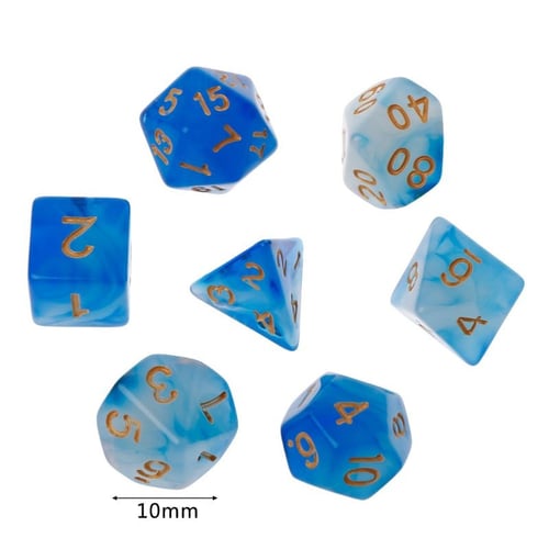7Pcs/set Polyhedral Sided Dice D4 D6 D8 D10 D12 D20 For RPG Poly Table Game TB 
