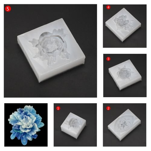 Silicone Mold Resin Epoxy DIY Making Rose Flower Craft Pendant Tool Cake Soap 