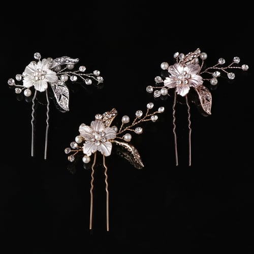 Bride Hairpins Pearl Luxury Wedding Women Bridal Jewelry Stick Accessories Decor 
