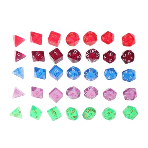 7pcs/set Polyhedral Multi Sided Dice D4-D20 Dungeons&Dragon D&D RPG Poly Game 