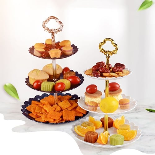 3 Tier Wedding Birthday Party Cake Plate Afternoon Tea Dessert Stand Tray Fruit 