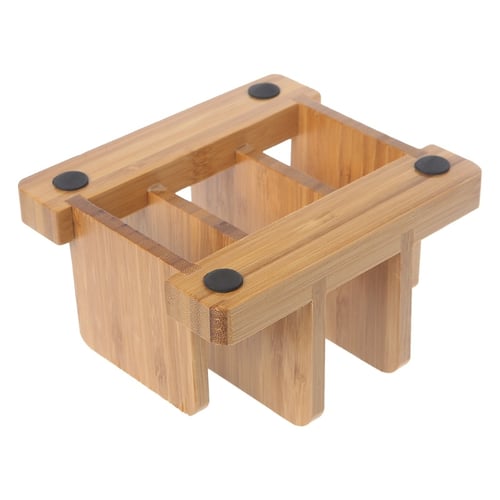 Bamboo Cutting Board Storage Rack Pot Lids Holder Organizer Shelf Kitchen Decor 