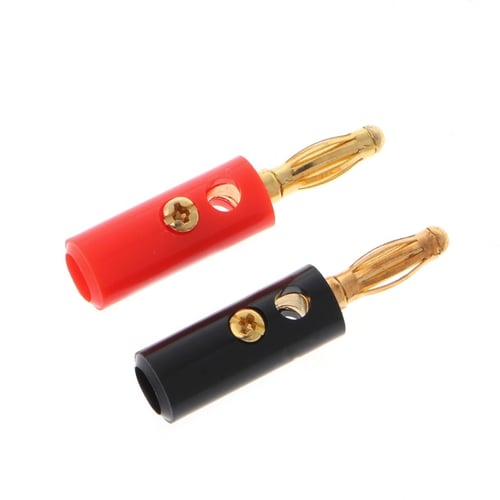10pcs Gold Plated Audio Speaker Wire Cable Banana Plug Connector Adapter 4mm 