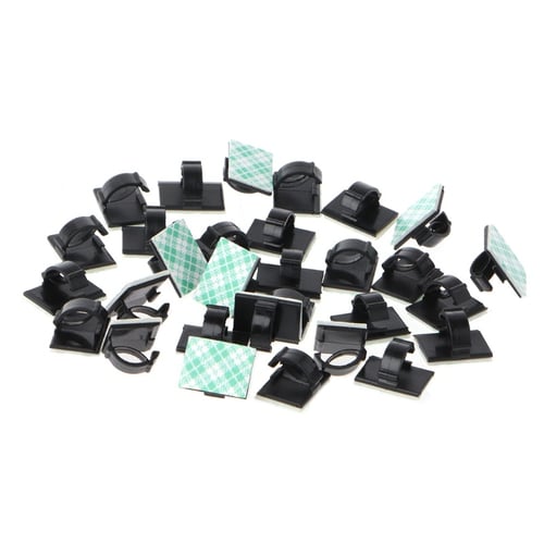 100Pcs Wire Clip Black Car Tie Rectangle Cable Holder Mount Clamp Self Adhesive 