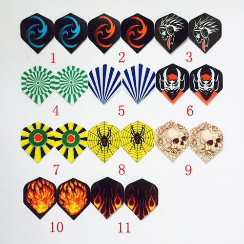 6×High Quality Sports Popular Pattern Nice Darts Tail Flights Wing Mixed Style 