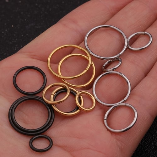 Surgical Steel Hinged Segment Clicker Hoop Ring Lip Ear Nose Body Piercing 1pc