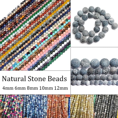 New Wholesale Natural Gemstone Round Spacer Loose Beads 4MM 6MM 8MM 10MM 12MM 