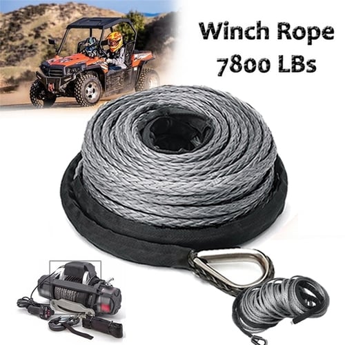 5mmx15m Synthetic Winch Line Cable Rope 7700 LBs & Sheath Car SUV ATV Vehicle 