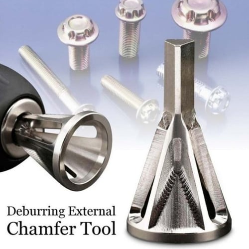 Silver 2 Pack Thread Deburring Tool Bolt Deburring Tools Deburring External Chamfer Tool Stainless Steel Remove Burr Tool for Drill Bit Damaged Extractor Compatible with Size 8-32 Bolts 