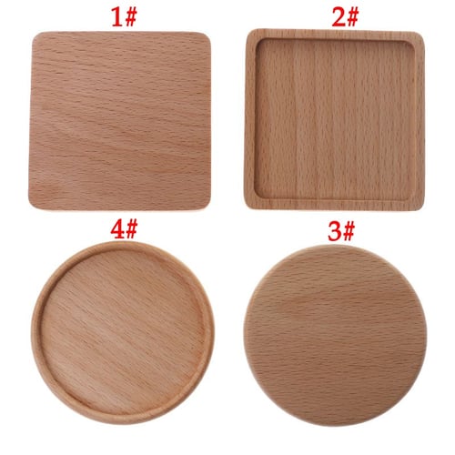 Wood Drink Coaster Tea Coffee Cup Mat Pad Kitchen Table Decor Placemat 