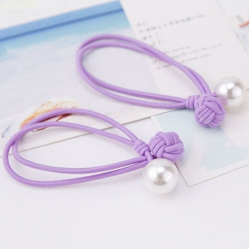 Women's Elastic Pearl Hair Band Ring Rope Ties Rubber Ponytail Holder Jewelry
