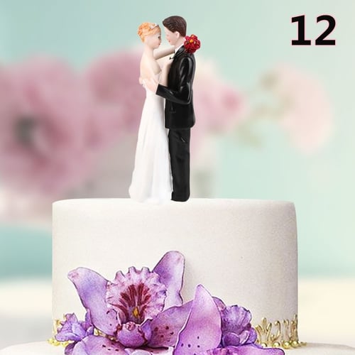 Resin Wedding Cake Topper Love Favors Figurine Decorations Bride and Groom Decor 