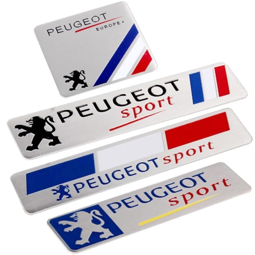 1pcs Car Styling Accessories Peugeot Sport France Emblem Badge Decal Sticker Fit For Peugeot Car Lover