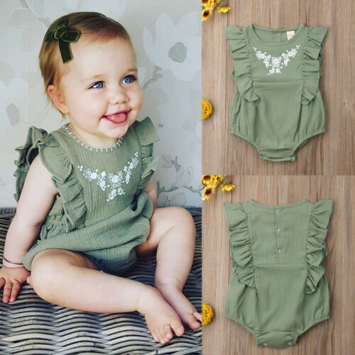 Newborn Infant Baby Girl Floral Romper Bodysuit Jumpsuit Outfit Playsuit Clothes 