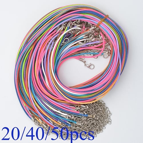 50pcs New Mixed Color Leather Cord Rope Necklace Chain of Lobster clasp