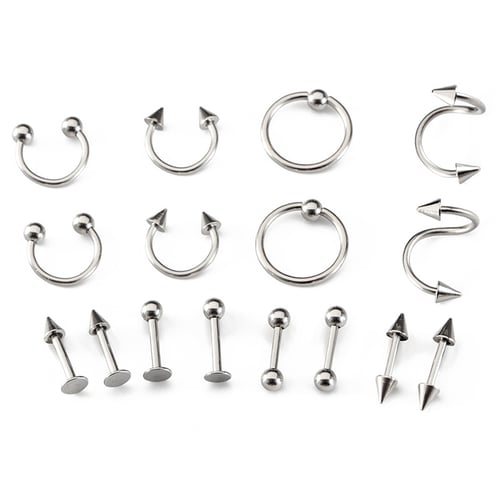 Stainless Steel Circular Barbells Horseshoe Nose Ring Punk Body Piercing Jewelry 