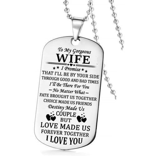 ANNIVERSARY GIFTS FOR WIFE GIRLFRIEND WOMEN HER LOVE TITANIUM STEEL NECKLACE 