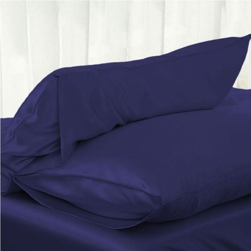 1PC  Luxury Silky Satin Pillow Case Pillow Cover Solid Color Standard Pillowcase 