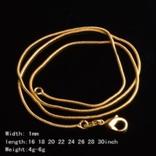 5PCS 16-18-20-22-24-26-28-30 INCH 18K Yellow Gold Filled Figaro Chain Necklaces 