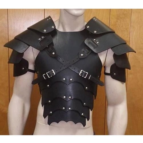 Halloween Party Cosplay Costume Medieval Retro Leather Pauldrons Shoulder Armor