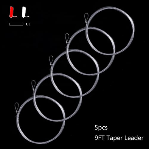 Fly Fishing Tapered Leader 9FT 2/3/4/5/6X Nylon Fly Fishing Line & Knotted Loop 